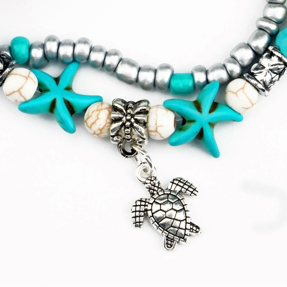 Turquoise Turtle Anklet - Picture 3 of 8